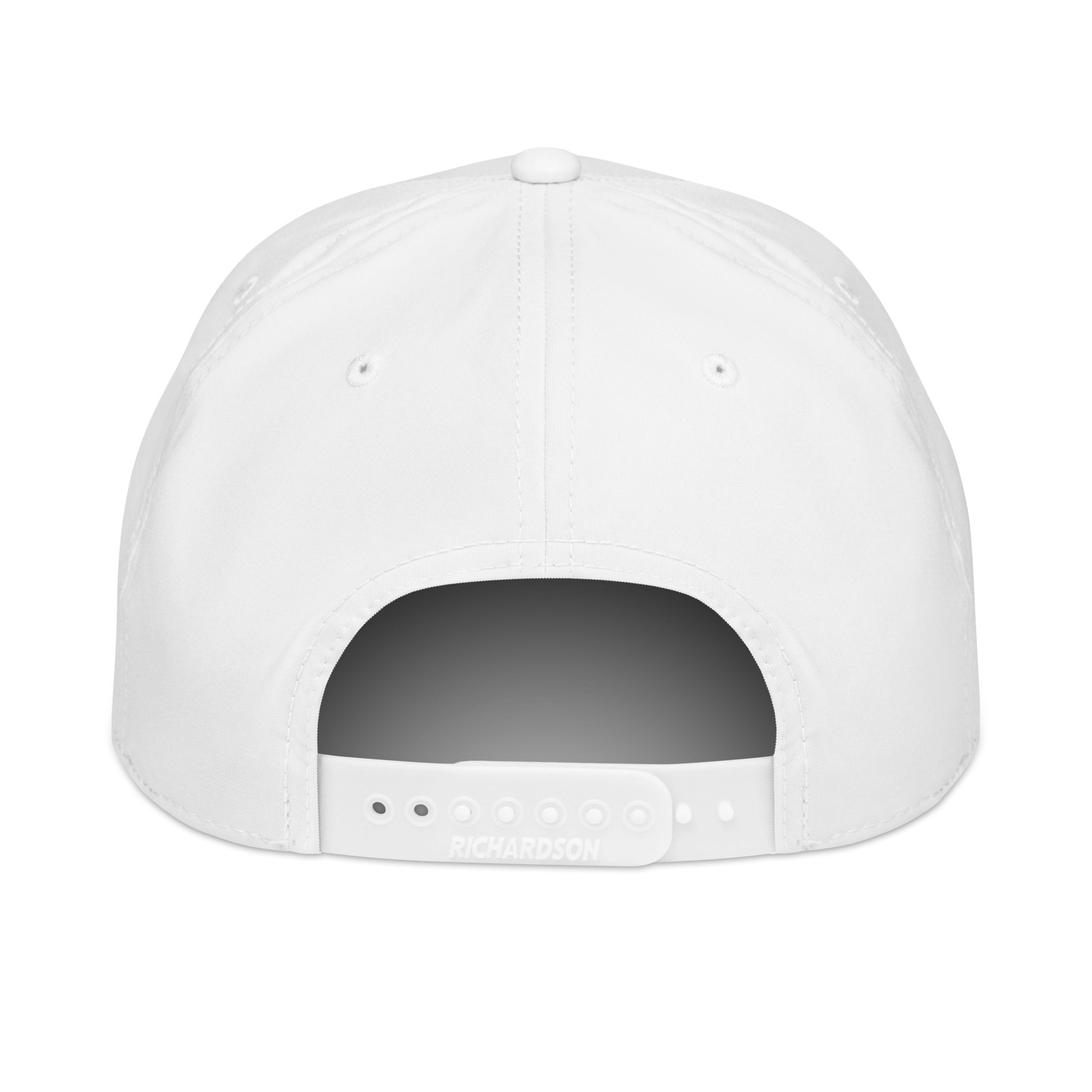 White cap with gray interior on a white background